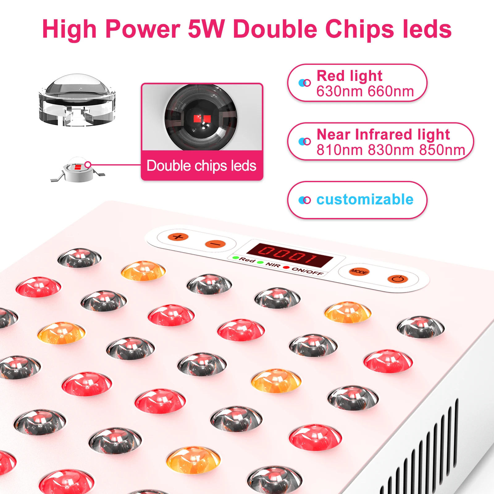 2025 رائجة البيع Bonliter 750W جهاز أحمر بالقرب من الأشعة تحت الحمراء 630nm 660nm 810nm 830nm 850nm Led العلاج بالضوء