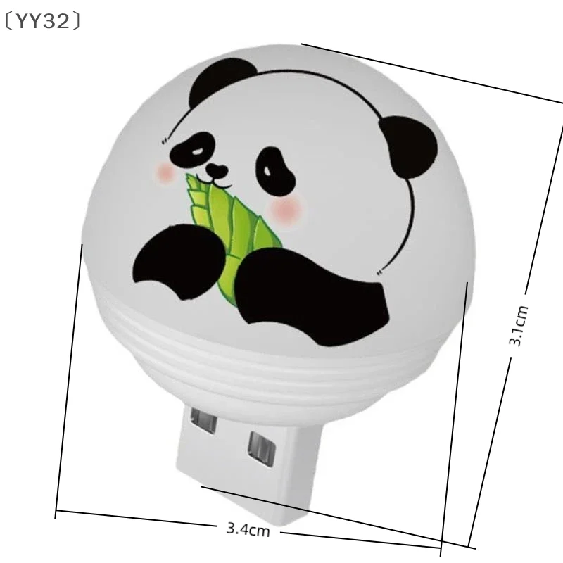 maveraYY32 Voz intelligente USB Veilleuse Mini Commande vocale Lumières douces Nuits Lighte Chambre Salle de bain Créatif Mignon Panda Lampe