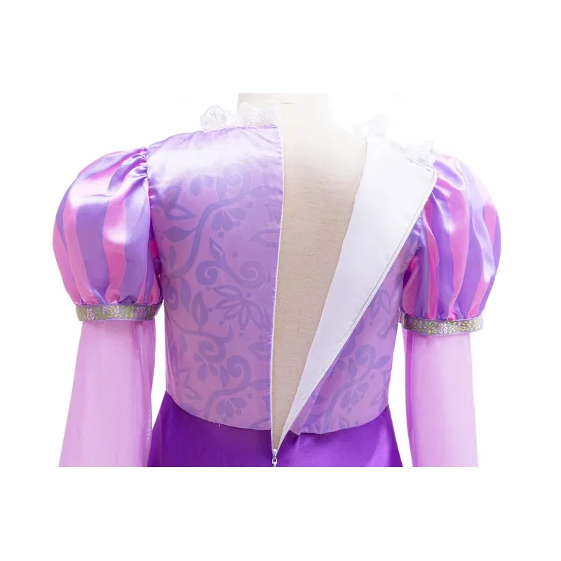 Dziewczęca Sukienka Księżniczki Tapunzel z Krainy Czarów, Kostium Cosplay, Fioletowa Sukienka Księżniczki na Co Dzień z Długim Rękawem dla Dzieci