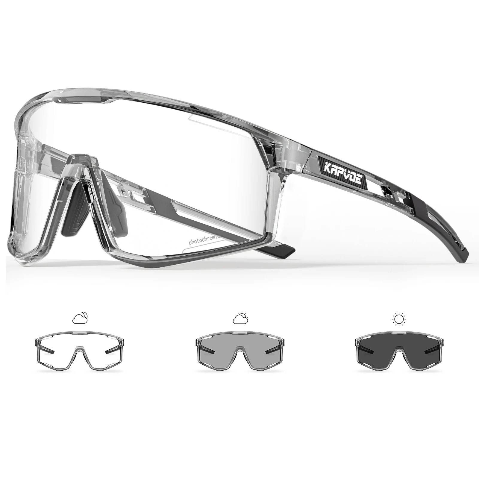 Kapvoe Outdoor Photochrome Radfahren Sonnenbrille Fahrrad Radfahren Gläser Männer Frauen Rennrad UV400 Brille Berg Sport Brillen 8