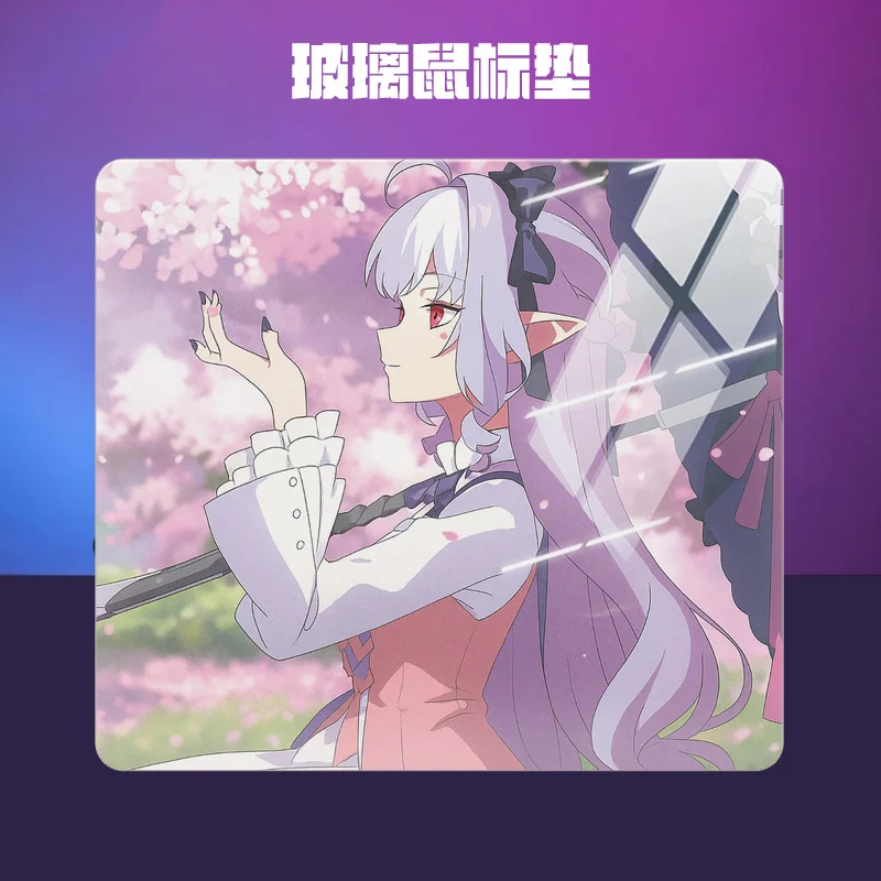 Anime Comic Girl Waterproof Photovoltaic Glass Mouse Pad Tempered Upgrade Smooth FPS Game & Office Specific Pc Laptop Desk Mat