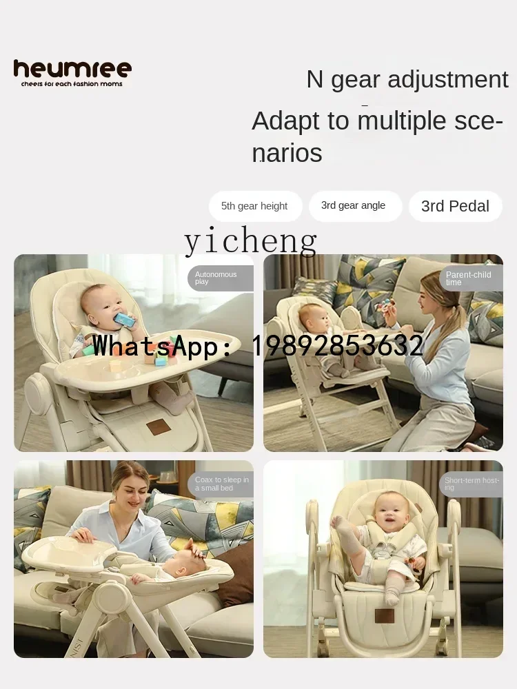 Baby Dining Chair Baby Children Eating Multifunctional Foldable Sitting and Lying Dining Table and Chair