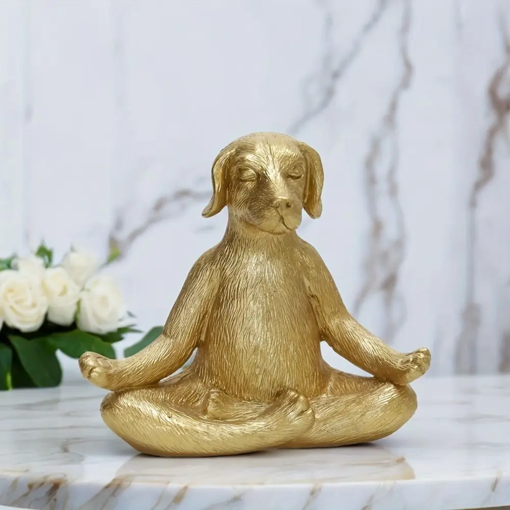 

Home Decoration Resin Dog Yoga Statue Unique Modern Dog Figurine Handicraft Retro Animal Miniatures Sculpture Office