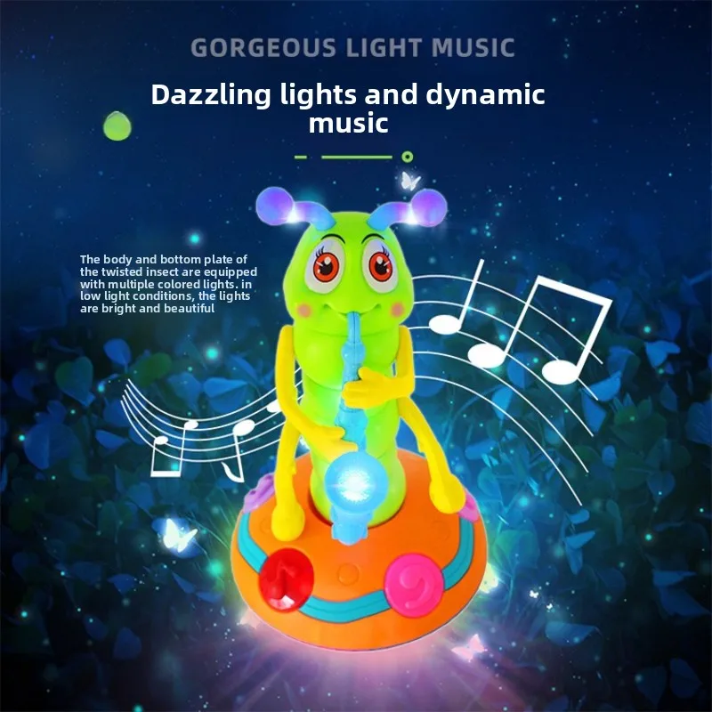 أغنية الموسيقى للأطفال الساكسفون تويستر باغ لعبة خفيفة ملونة عالمية #4