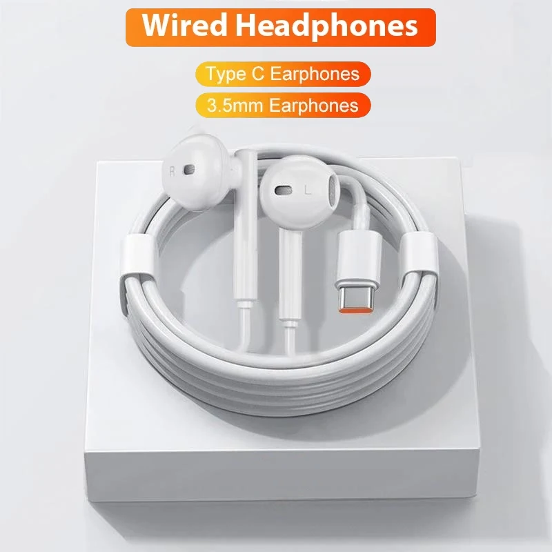 Headphones For Xiaomi 14 13 12 11 in-ear Earphones Redmi Note 10 9 8 7 Type C 3.5mm Wired Headset Phone Accessories