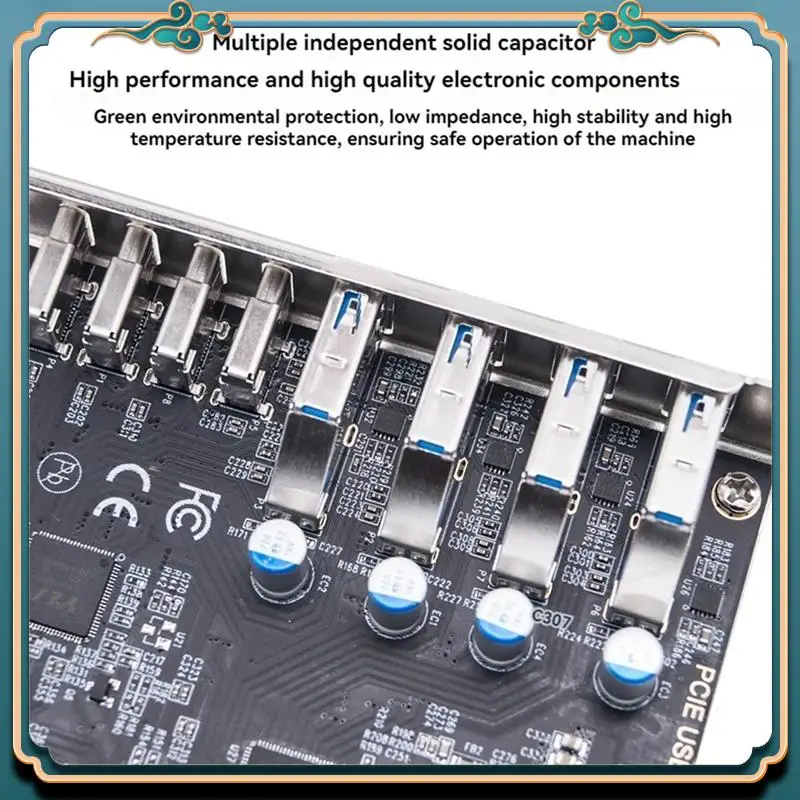 

(Новинка)-PCIE USB3.2 GEN2 Карта расширения 10 Гбит/с PCI Express X4 на 4 порта TYPE A + 4-портовый адаптер TYPE C USB-концентратор для настольного ПК