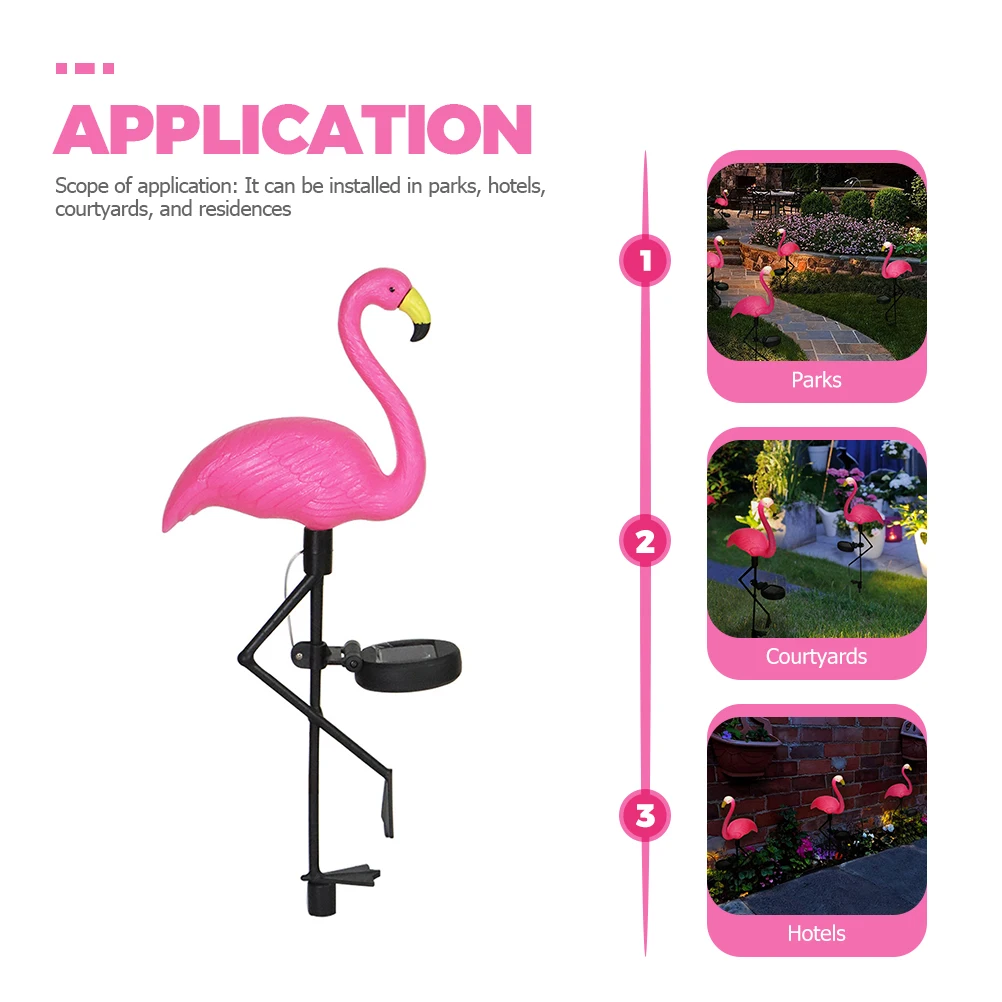 1PCS Solar Powered Rosa Flamingo Rasen Licht Wasserdichte LED Garten Dekorative Pathway Beleuchtung Außen L Lampe