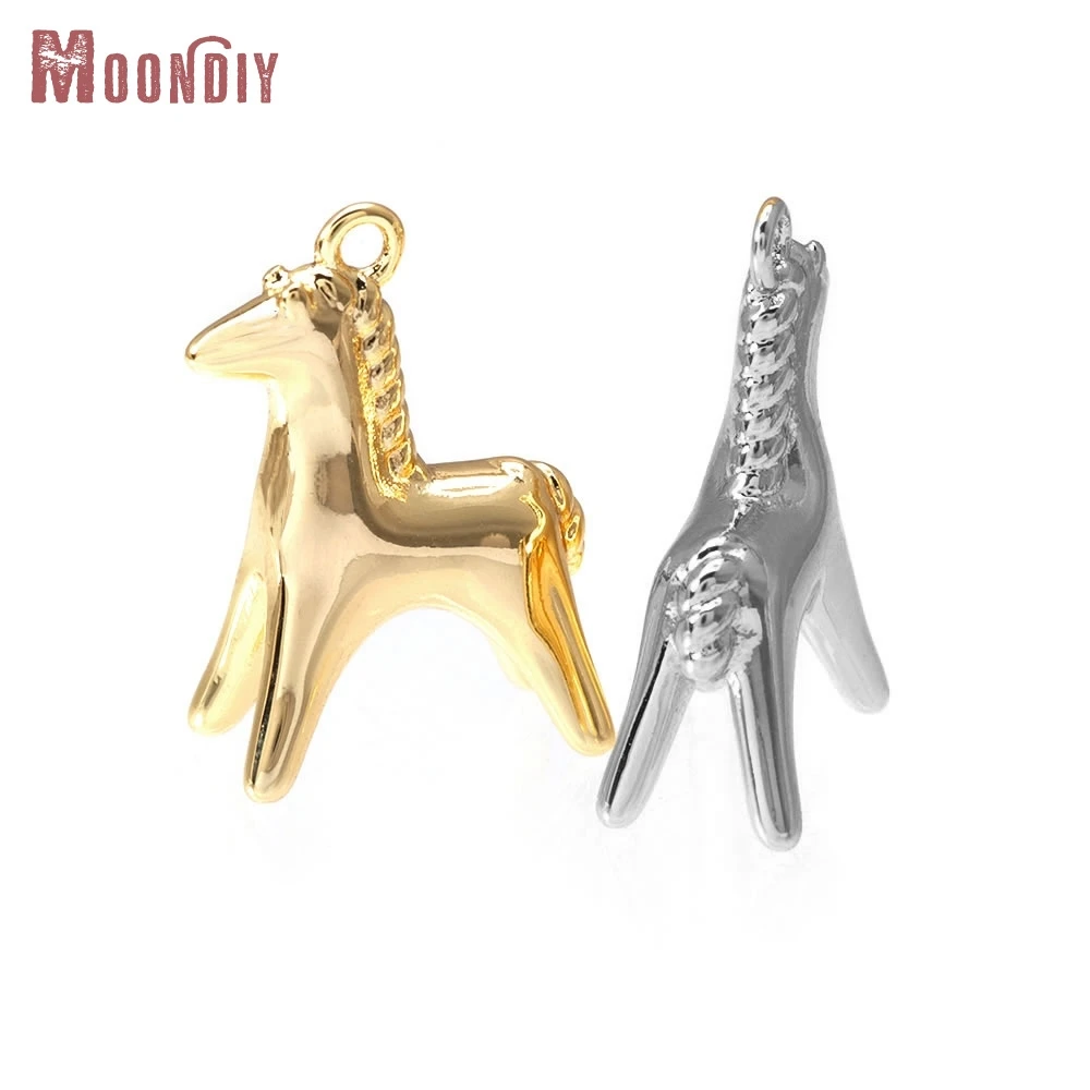 

2PCS 18K Gold Color Brass Horse Charms Pendants High Quality Diy Necklace Earrings Jewelry Accessories Making Supplies
