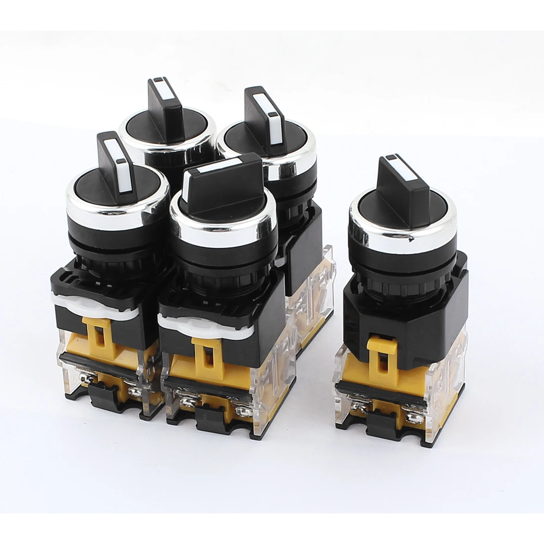 

5Pcs AC 380V 10A 2 Positions 1NO 1NC DPST Rotary Selector Select Switch Latching Lock for Electrical Automatic Control Circuit