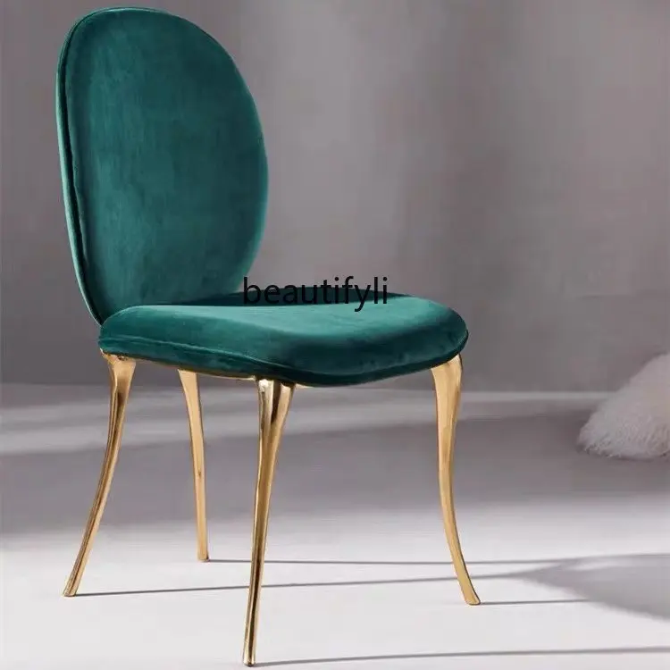 

Light Luxury Italian Designer Solid Dining Chair Comfortable Living Room Conference Chair Backrest Cosmetic Chair