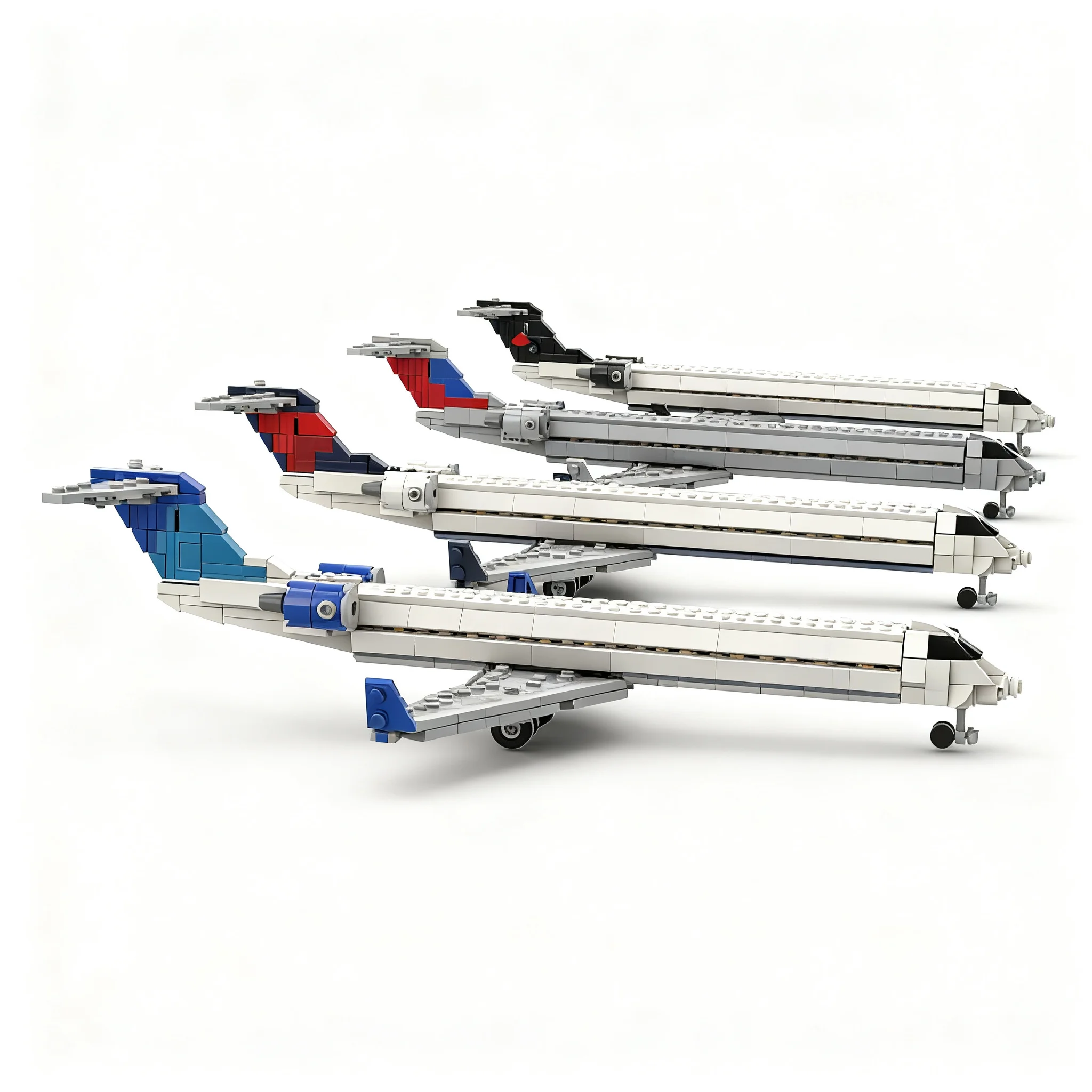 1468pcs MOC Bombardier CRJ-700 900LR - North American Operators 1 100 Promotional Airlines Model Building Blocks Art Collection