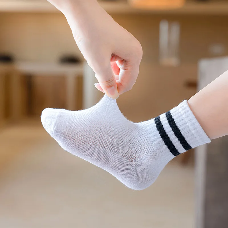 

3 Pairs/ Lot Soft Breathable Cotton Kids School Socks Girls Boys Grey Black White Sports Children's Socks 3-12 Year OLD