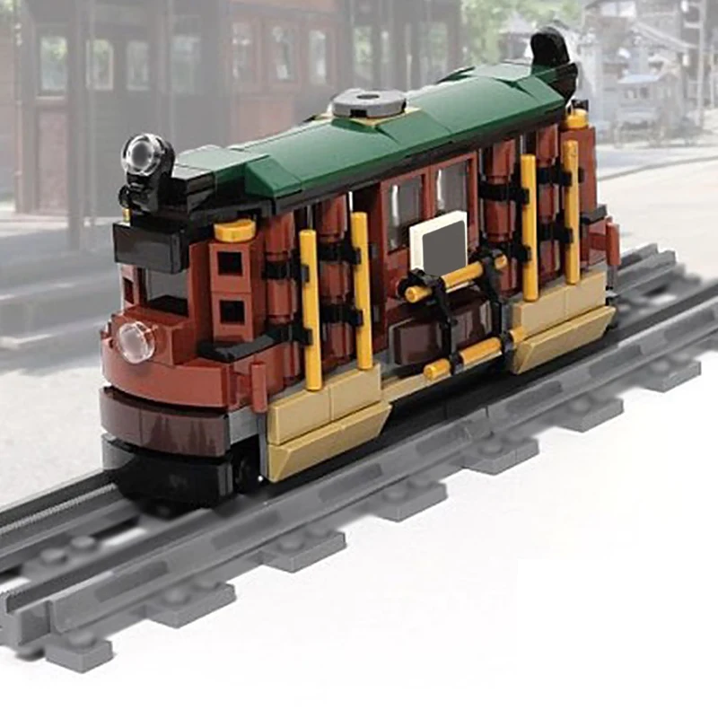 City Car Model MOC Building Bricks Orbit Passenger Tram Carriage Modular Technology Children Holiday Gifts Assemble Toys Suit