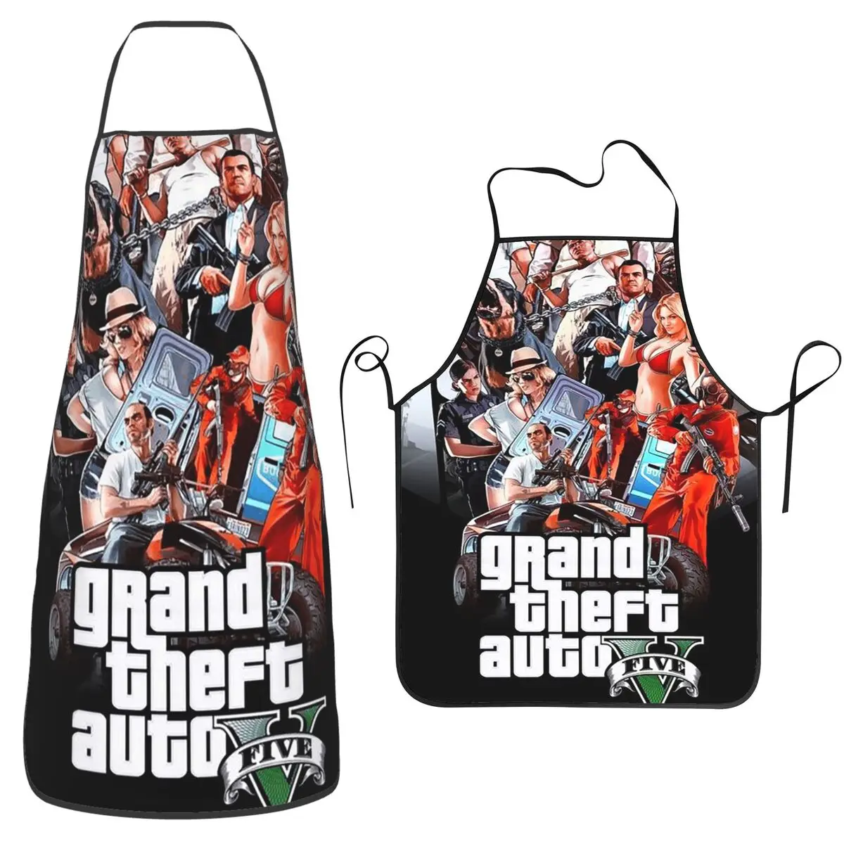 

Grand Theft автоколлаж приключенческая игра GTA фартук шеф-повар кулинария кухня Tablier водонепроницаемый нагрудник кухонный сарафан для уборки