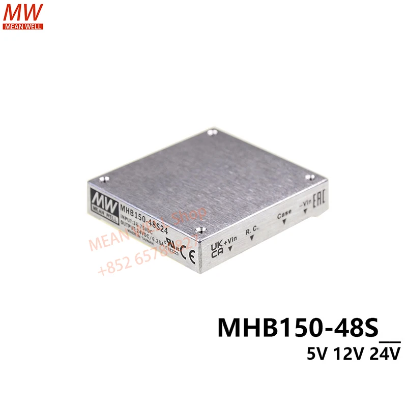 MEAN WELL Switch Power Supply 150W DC-DC Half-Brick Regulated Single Output Converter MHB150-48S05 MHB150-48S12 MHB150-48S24