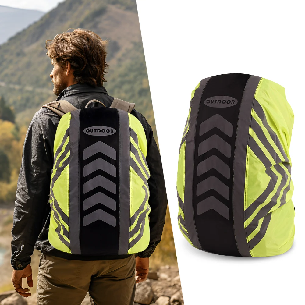 

High-quality Waterproof Backpack Cover 20-50L Reflective Strips Anti-Slip Buckle 210T Thick Fabric 90-110g True-to-Color Design