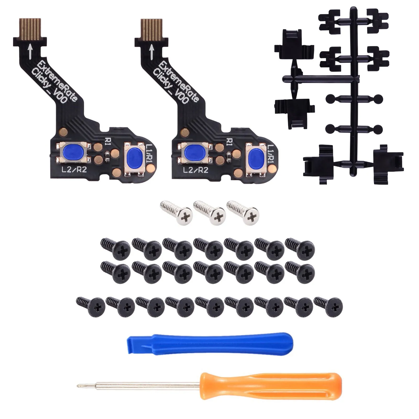 eXtremeRate Tactile Version Clicky Hair Trigger Kit Shoulder Buttons Mouse Click Kit for PS5 Controller BDM-010 & BDM-020