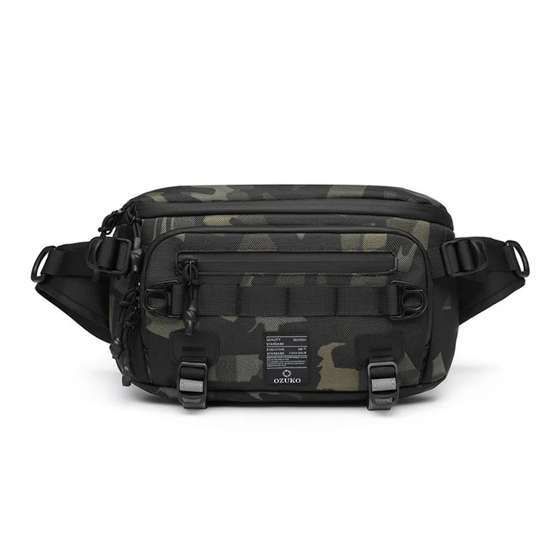 OZUKO Tactical bag Outdoor Sports Tactical Fanny Pack Multifunction Waterproof Male Chest Bag Mens Crossbody Bags