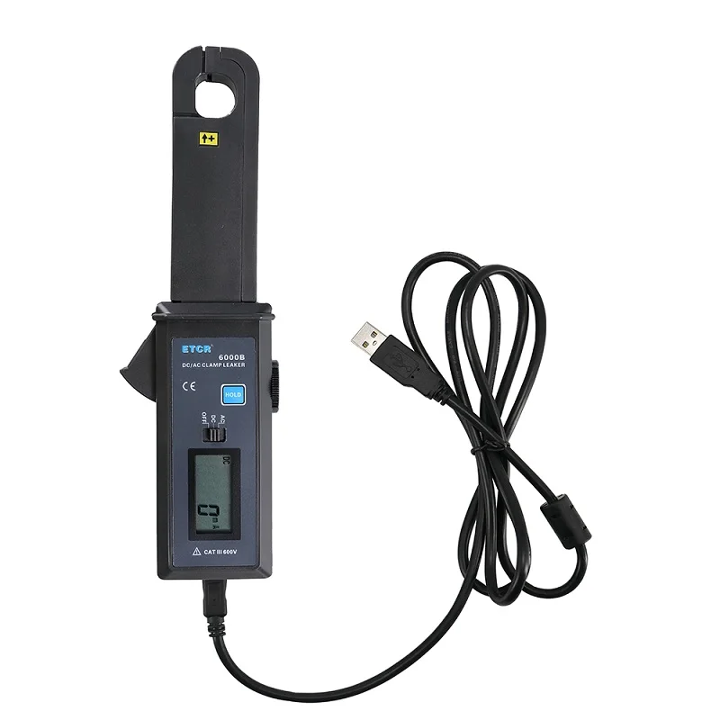 ETCR6000B ETCR6000 ETCR6100 AC/DC Leakage Current Clamp Meter 0mA-60.0A Leaker Tester Electrician Measuring  Storage 99 Data