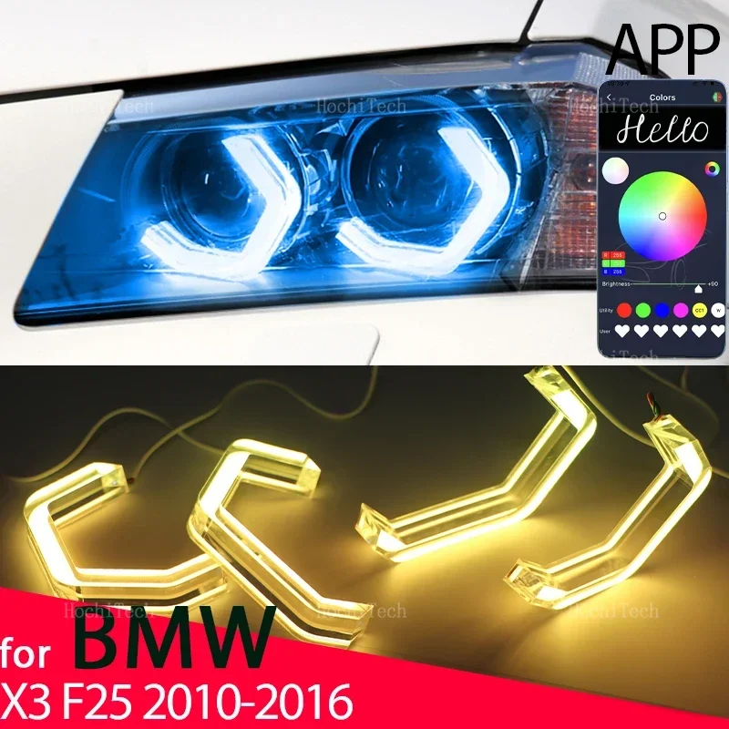 multi-colored Ring Angel Eyes RGB M4 Style LED App control for BMW X3 F25 2010-2016 xDrive25i xDrive30i xDrive18d 20d 30d 35d