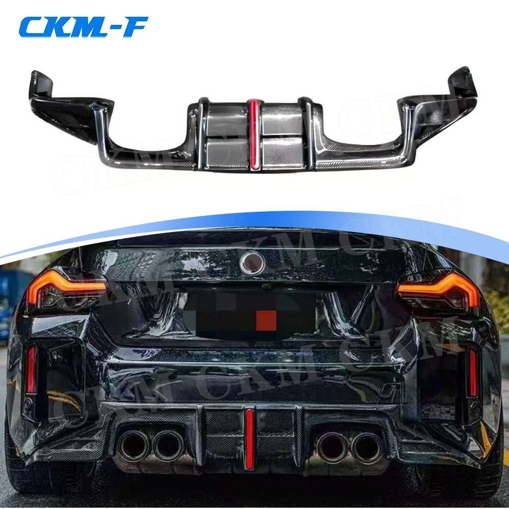 

for BMW G87 M2 2023+ Real Carbon Fiber Car Rear Bumper Lip Diffuser With LED light FRP Rear Bumper Extension Bodykit Accessories