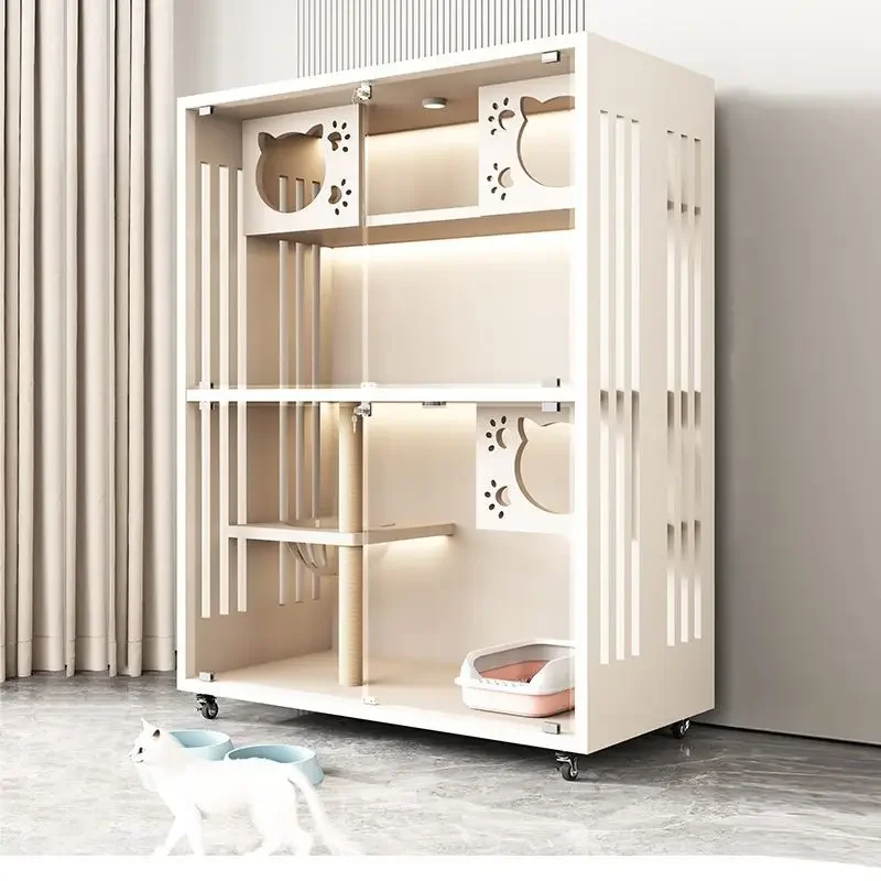 Luxury cat bed,   villa, home use with toilet, integrated  cabinet, indoor cat room, electric litter box,  cage