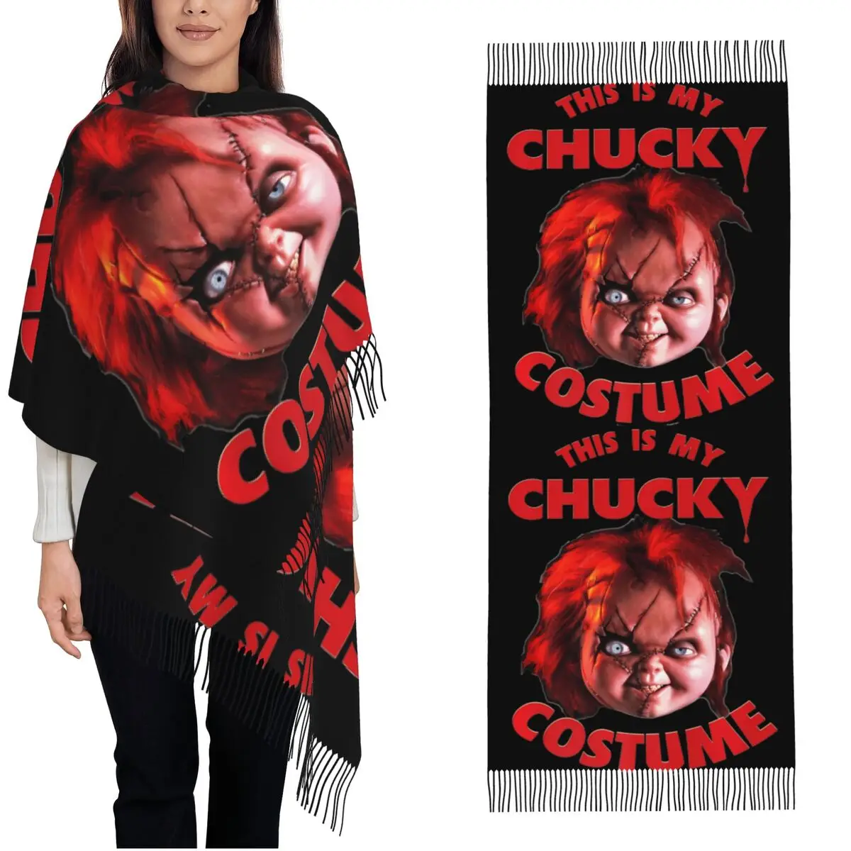 

Childs Horror Childs Slasher Film Scarf for Women Winter Fall Shawls and Wrap Halloween Large Shawl Scarf Lightweight