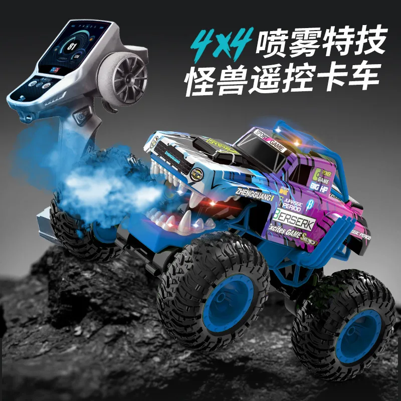 

New Rc Car 4wd Stunt Spray Crawler Versatile High-Speed Off-Road Vehicle 75-Degree Standing Spray Roof Lights Toys For Kid Gift