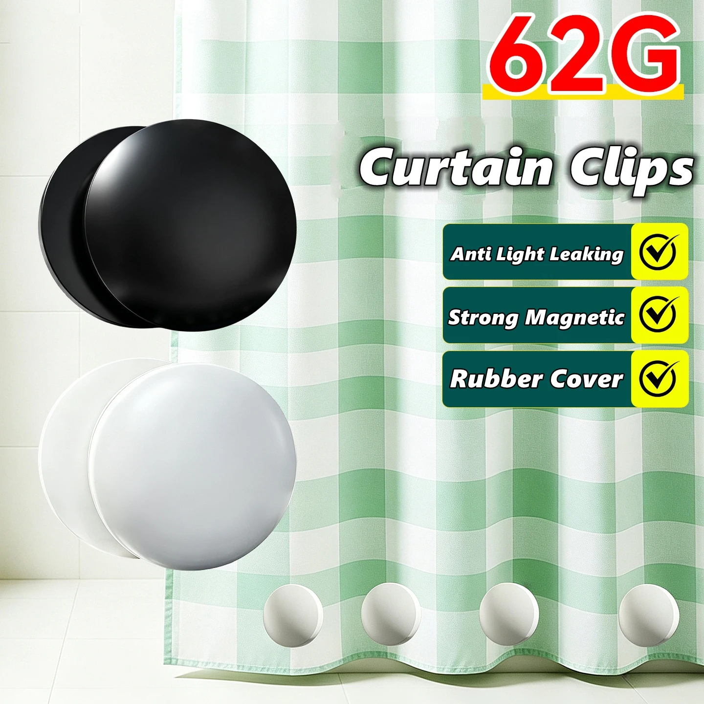 Strong Magnetic Curtain Clips Nail Free Blackout Closure Clips Keep Curtain Closed Prevent Light Leaking For Bedroom Office