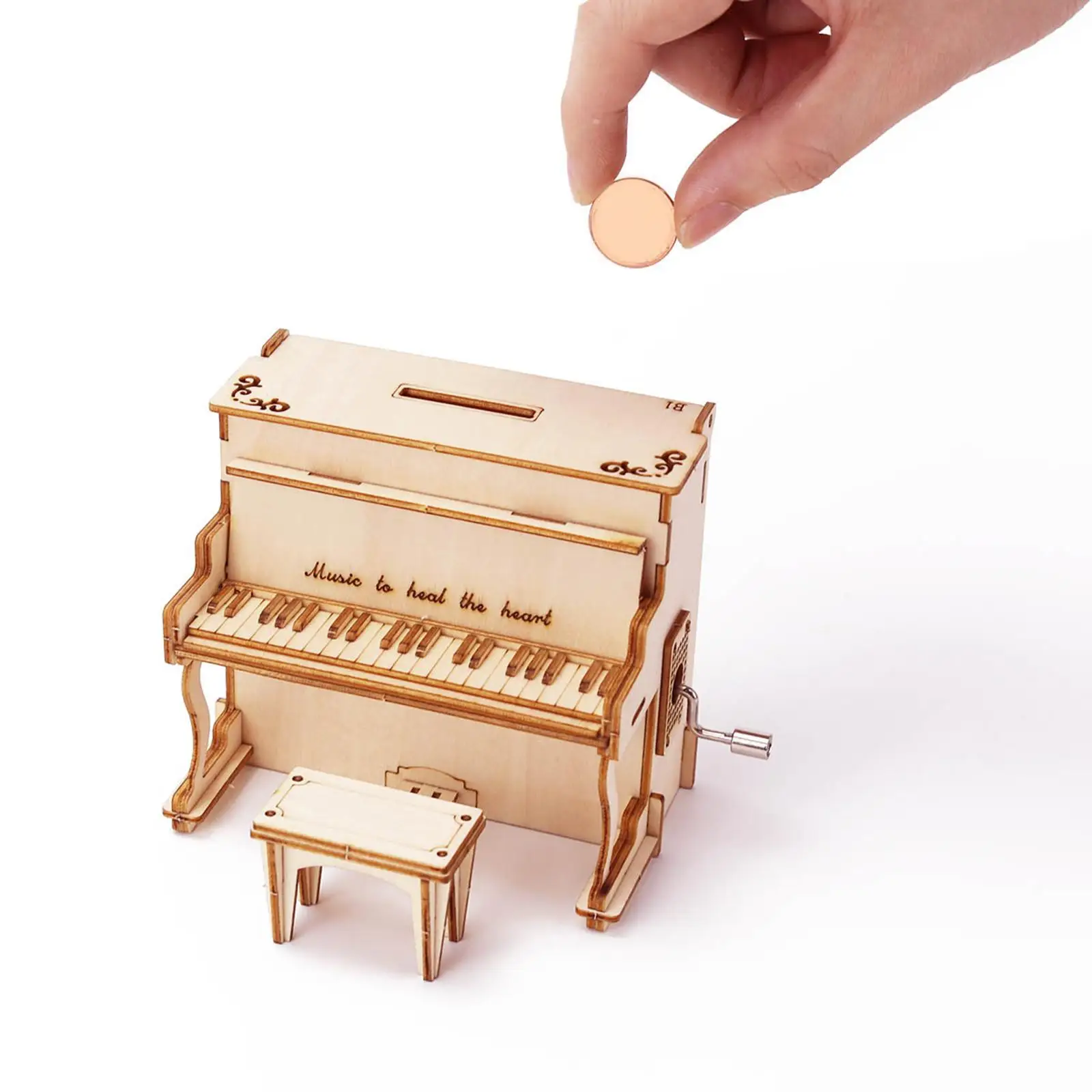 Rompecabezas 3D Caja de música de piano Mesa de artesanía de coordinación educativa estética