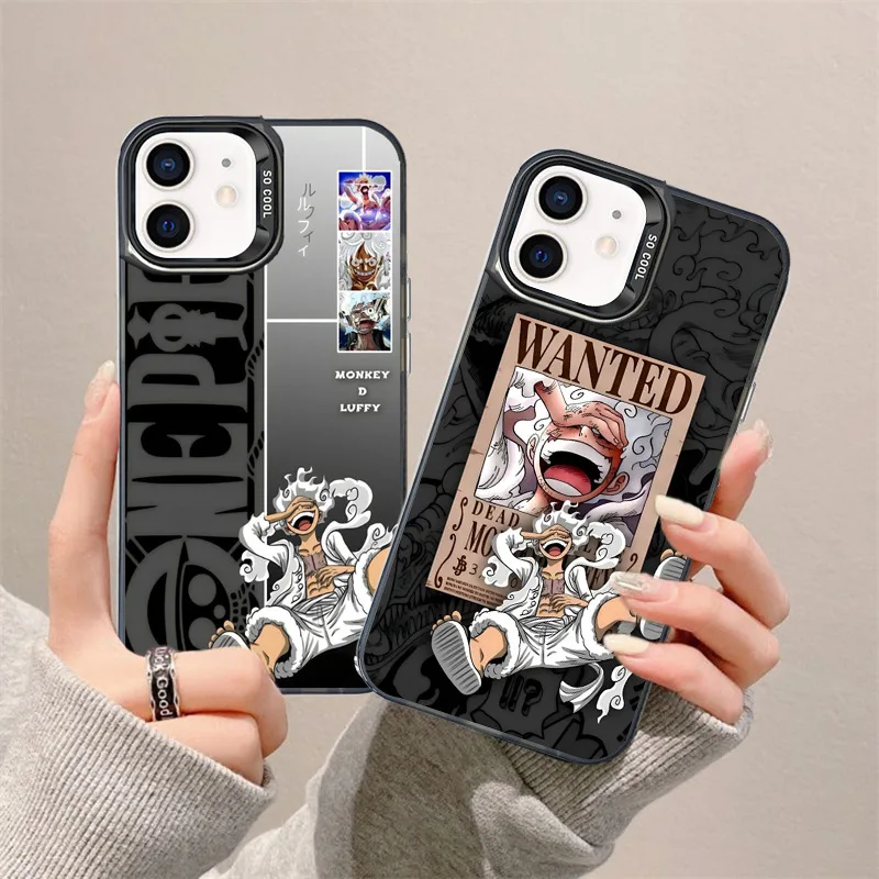 Einteilige Anime Ruffy Gear 5 Handy hülle für iPhone 15 14 13 Pro Max 12 11 Soft TPU Schutz stoß feste Rückseite Funda