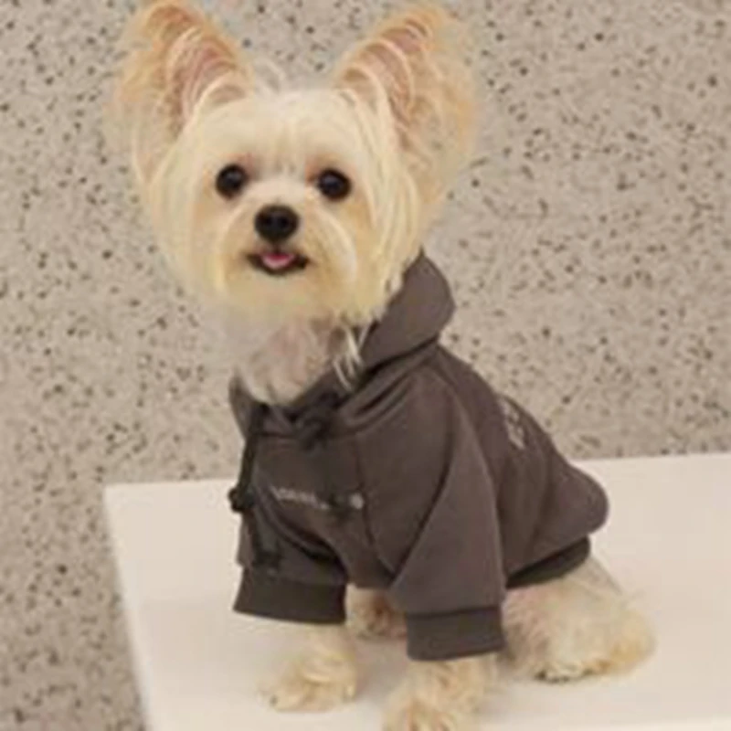 Dog Hoodies Letter Fleece Lined Fall Dog Puppy Sweatshirt Soft Warm Sweater Winter Hooded Clothes for Small Dogs Poodle Maltese