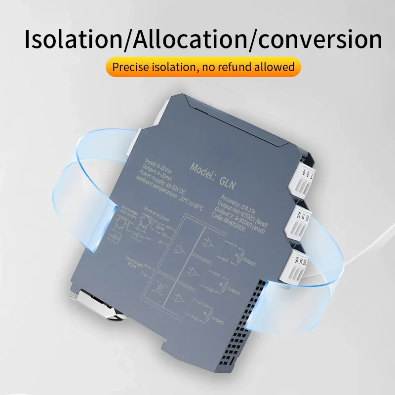 DC Signal Isolator 4-20mA 0-20mA 5V 10V RS485 Load 500Ω Current Voltage Signal Distribution Thin Isolation Converter Splitter