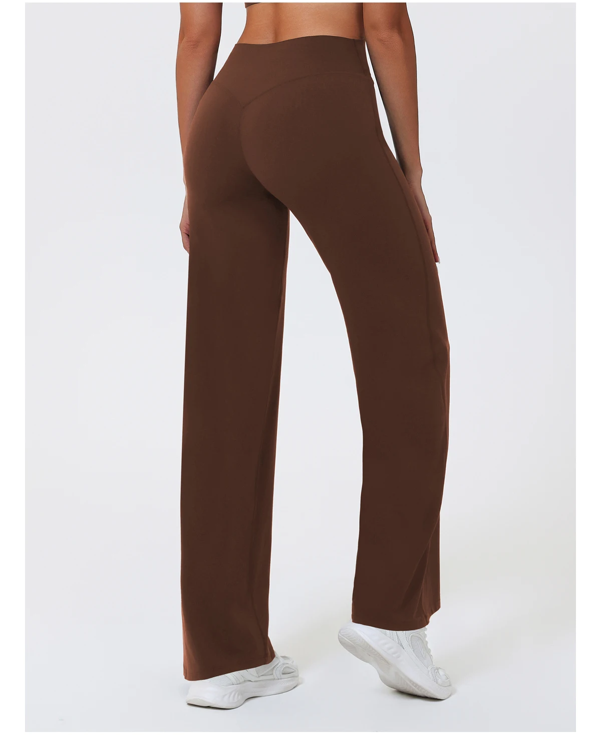 Hearuisavy Damen-Sporthose mit geradem Bein, Fitnessstudio-Bekleidung, nacktes Gefühl, Kompression, weites Bein, Yoga-Leggings, Pilates, Fitness-Strumpfhose – Detail 26