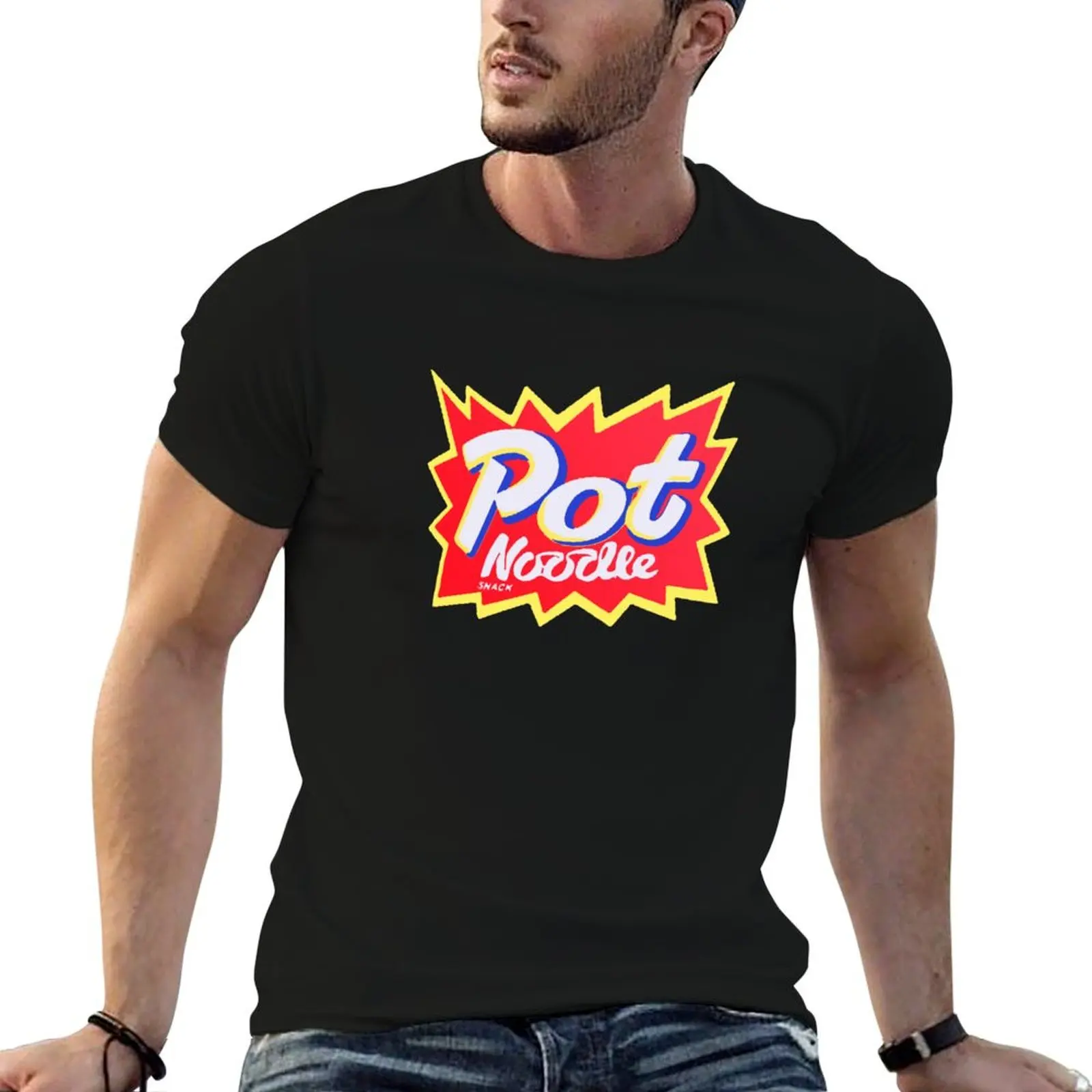 Camiseta 100% instantánea para hombre, Camisa de algodón de marca Noodle t Pot, camiseta de diseño de lujo para Snack