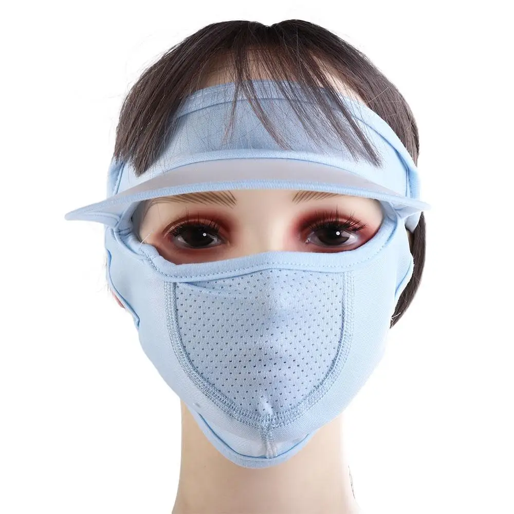 

UV Protection Face Veil Solid Color Outdoor Face Shield Womne Sun Hats Summer Sunscreen Mask Face Gini Mask Driving Face Mask
