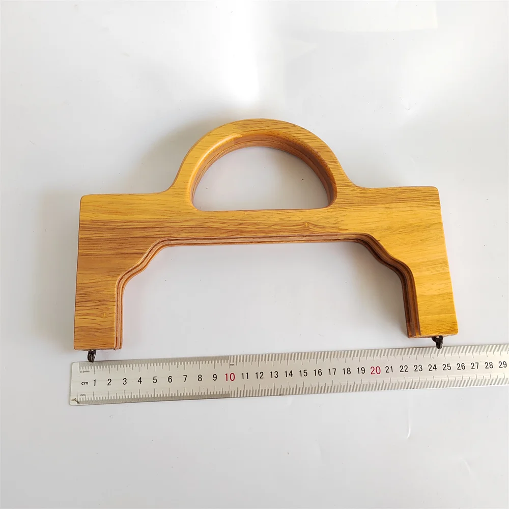 Wholesale Nature 1 Set Solid Wood Handle Purse Frame With Screws Clutch Bag H Retro Purses Frames Wooden Wallet Obag Handles