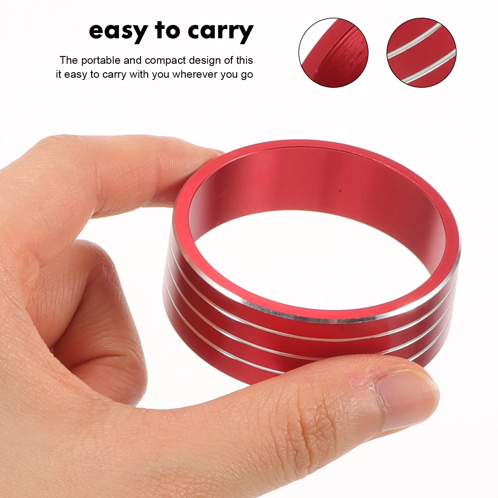 

3pcs Air Conditioning Knob Decorative Ring Car Cover Button Volume Console Trim Aluminum Alloy for Fit 14-16 Car