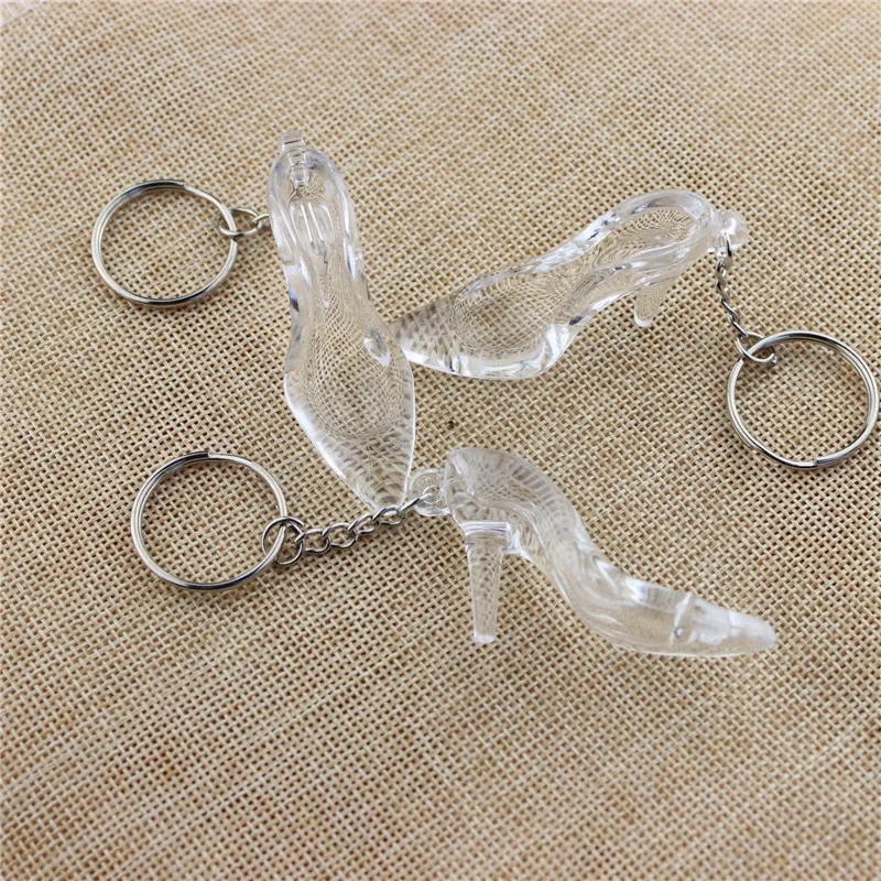 

20pcs Women Girls Gift White Crystal High Heel Shoe Key Ring Phone Bag Charm Pendant Birthday Party Favor Halloween