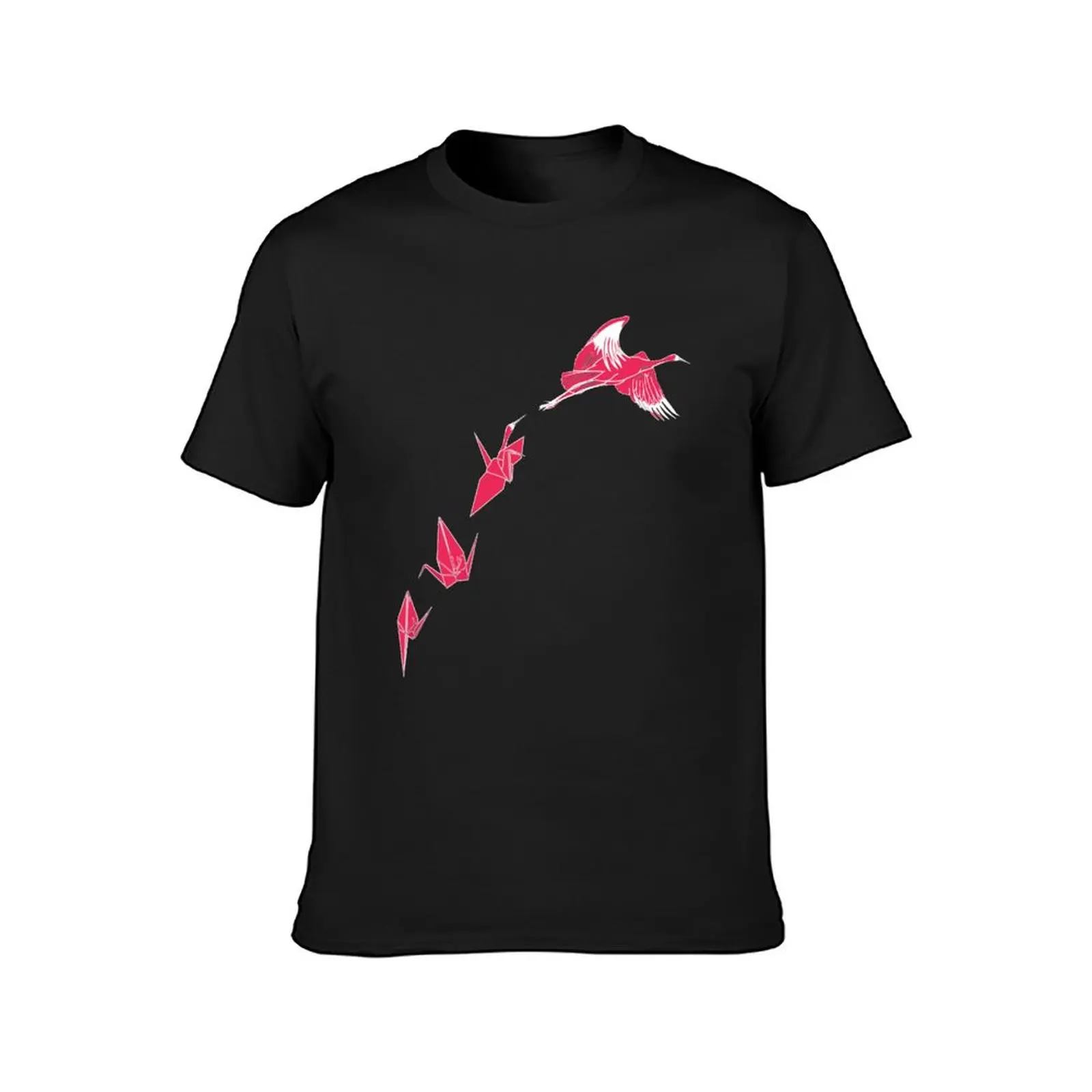 Origami Paper Crane Japanese Culture Bird Lover Pink T-Shirt anime clothes funnys for a boy summer tops men clothings