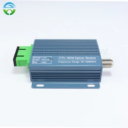 Receptor óptico con puerto RF, nodo CATV activo, 1550nm, FTTH, WDM, triplexor minimodo