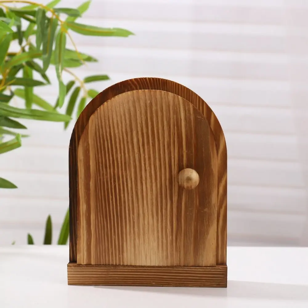 Wall Mounted Solid Wood Switch Protective Cover Multi-functional Metal Hinges Socket Decorative Frame Door Shape Anti-touch