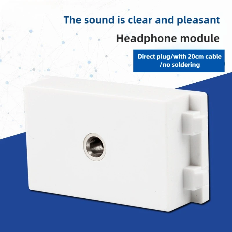 No-solder 3.5 headphone module switch socket size 23X36mm floor and wall plug-in module exposed wholesale