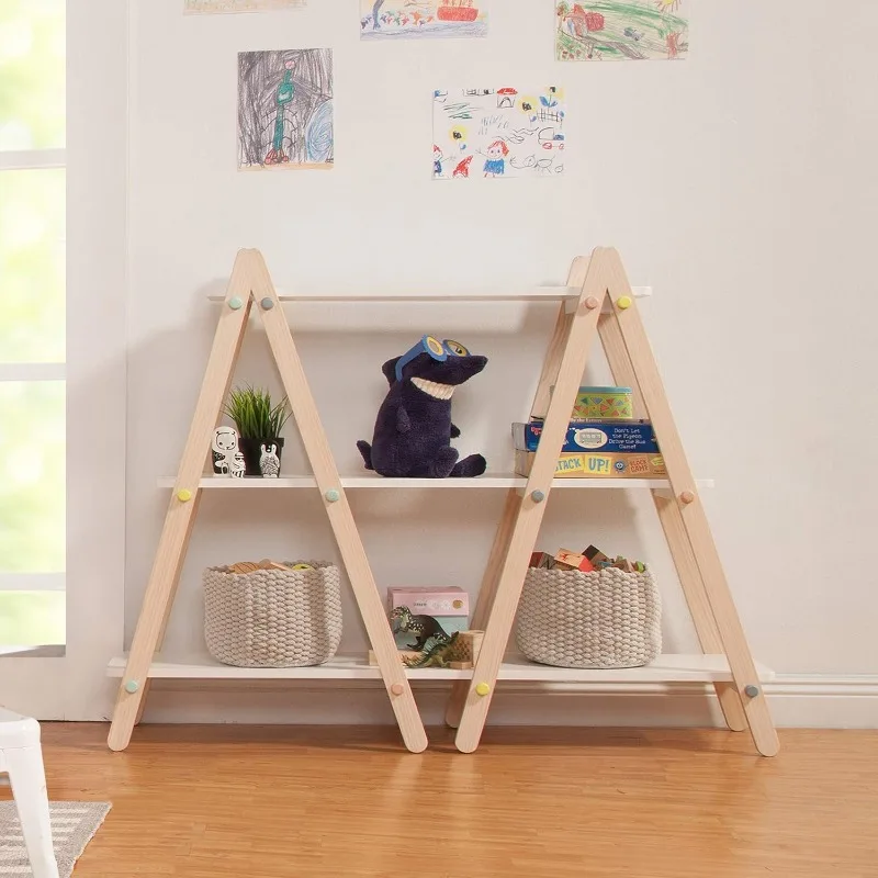 Dottie Bookcase in White and Washed Natural