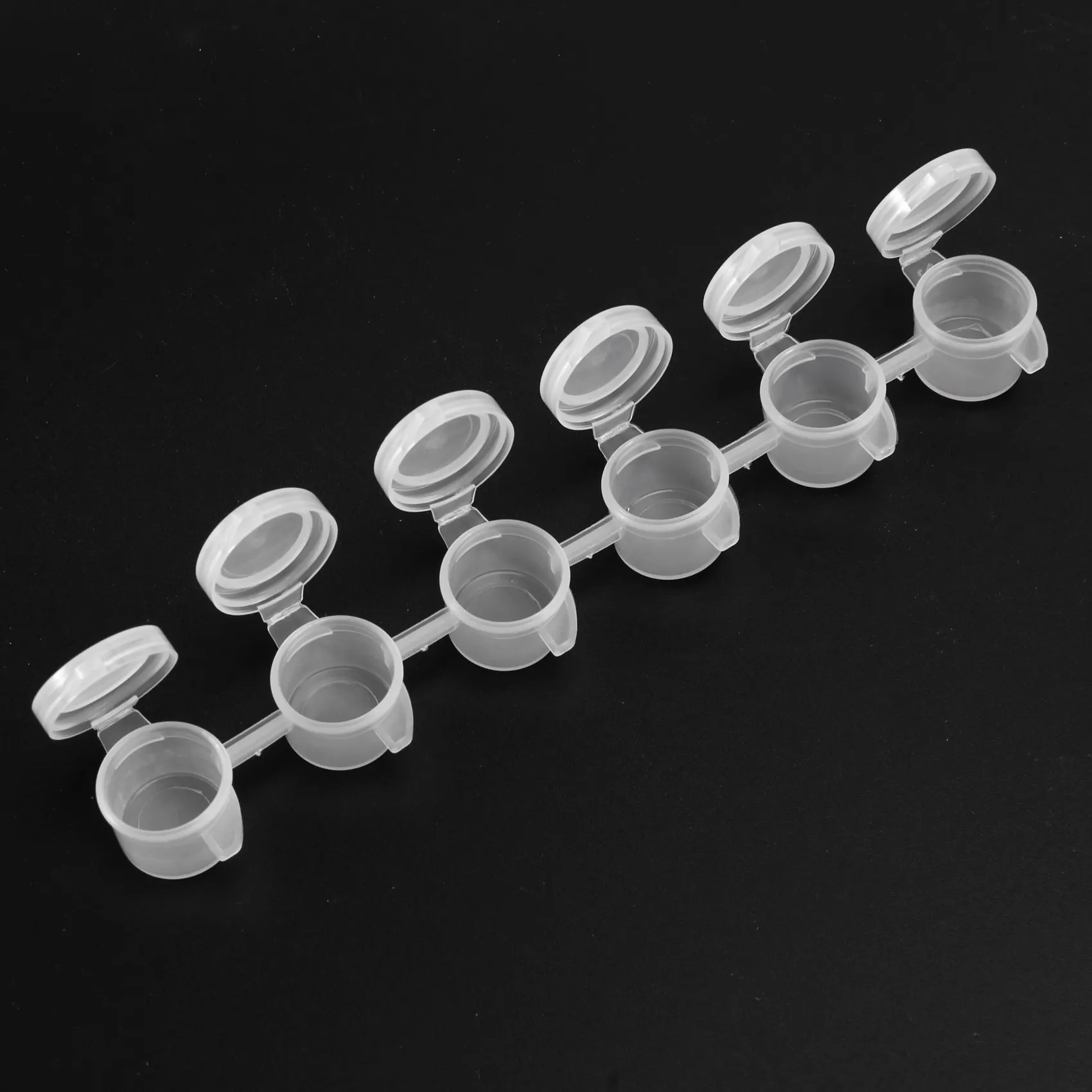 

Highly Recommended-240Pieces Empty Paint Pot, 40 Strips Acrylic Mini Paint Container Strips Storage With Lids For Arts And Craft