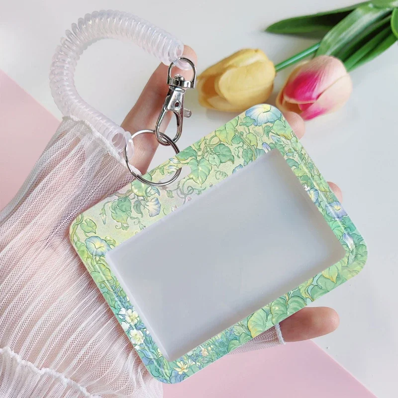 Creative Design Card Holder with Stretchable Spring Cord Suitable for Bank Business Work Card Holder Student ID Card Holder Ect.