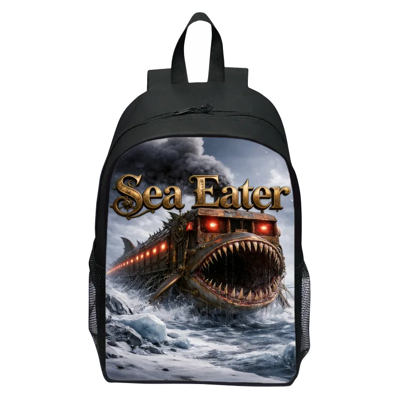 

Sea Eater Backpack 16inch Bookbag For Kids Students Shoulderbag Horror Backpack, Sea Snake And Shark Student Cartoon Backpack