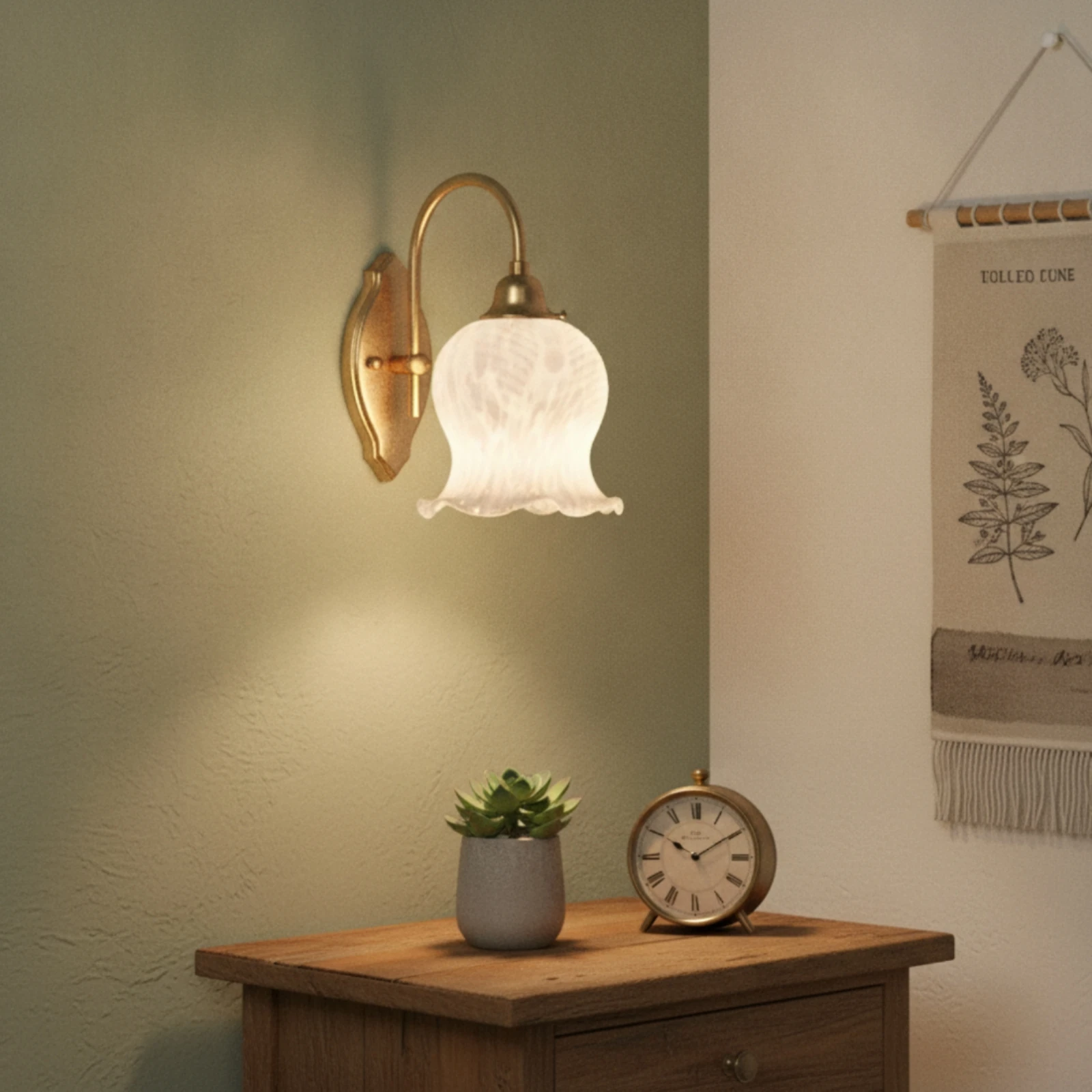 Flower Shaped Glass Lamp Shade Ruffled Glass Lamp Shade European Design Lamp Cover Lighting Part for DIY Hobbyists, Bedroom
