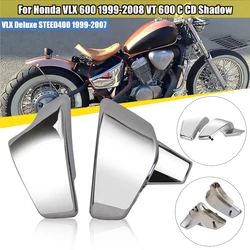 Left Right Battery Side Fairing Guard Motorcycle Chrome ABS Cover For Honda 1999-2008 VLX 600 VT 600 C CD Shadow Steed VT400