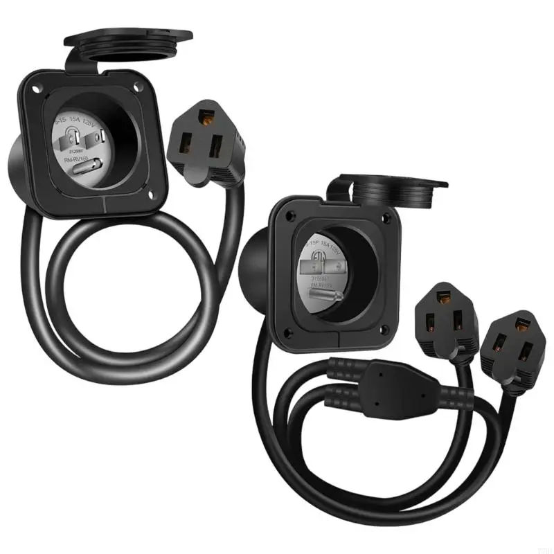 

77HF Flexible Length Electrical Cord Waterproof Designs Weather Resistant Power Cord 2 Type for Reliable Camping Power